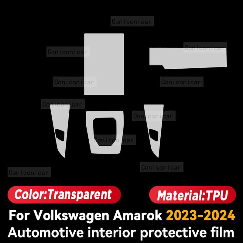 TPU For Volkswagen AMAROK  2024 Transparent Protective TPU Film Car Interior Central Control Navigation Panel Accessories