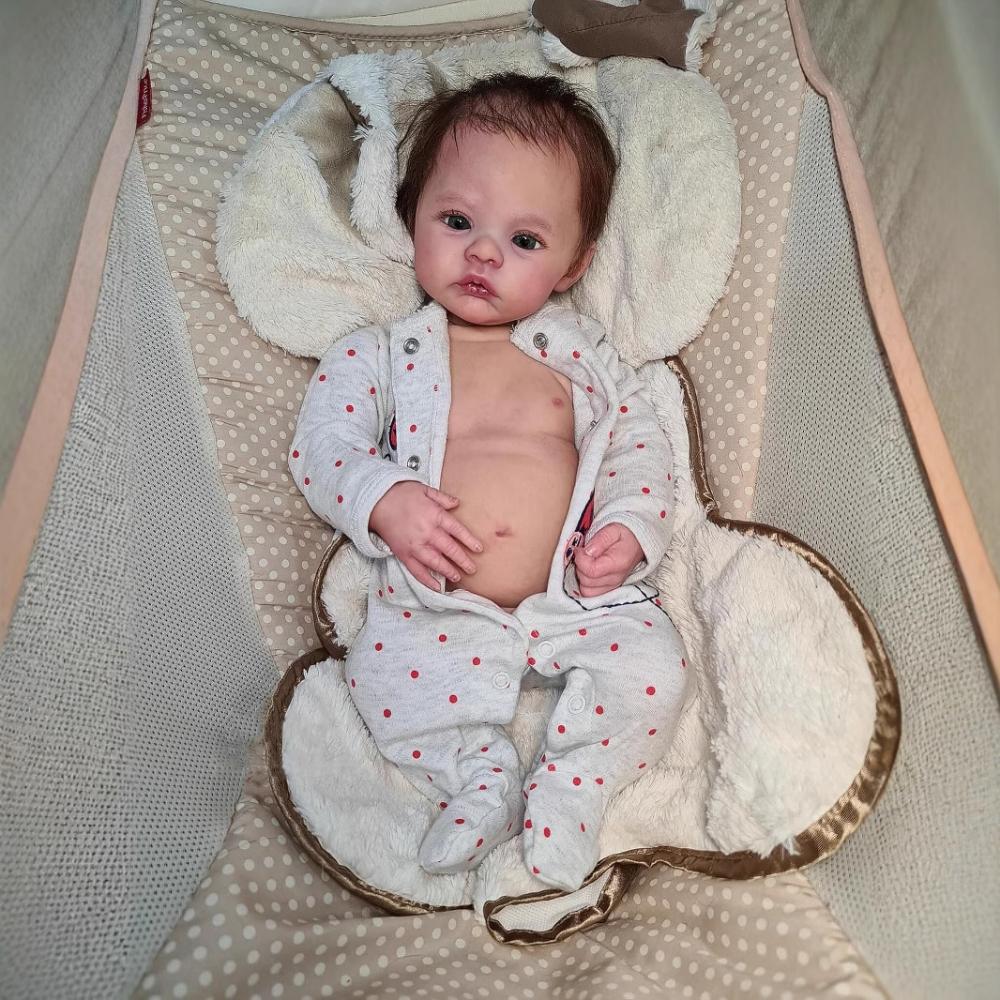 19-calowa lalka reborn z pełnym silikonowym ciałem Meadow Realistycznie wyglądająca lalka symulacyjna z wykwintną 3D malowaną skórą Realistyczne widoczne żyłki Lalka noworodka dla dziecka