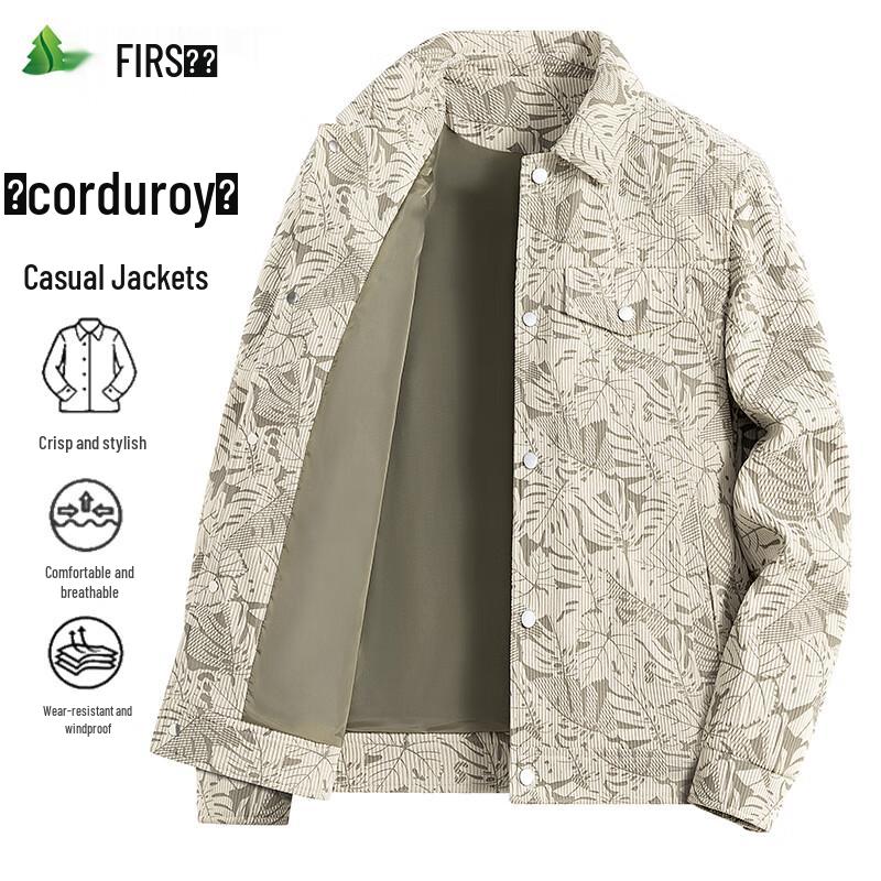 

FIRS Men s Spring Autumn Corduroy Casual Lapel Jacket 5XL