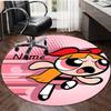 Customizable The Powerpuff Girls2 Round Non-Slip Carpet - Ideal for Garden, Picnic, Office, Perfect for Decoration, Suitable For All Seasons
