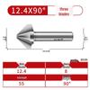 M35 Cobalt Countersink, Straight Shank, Single-Edge, 3-Flute, 90° Deburring Tool