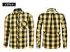 Men Casual Plaid Long Sleeve Flannel Shirt Loose Large Size Pocket Mens Outerwear