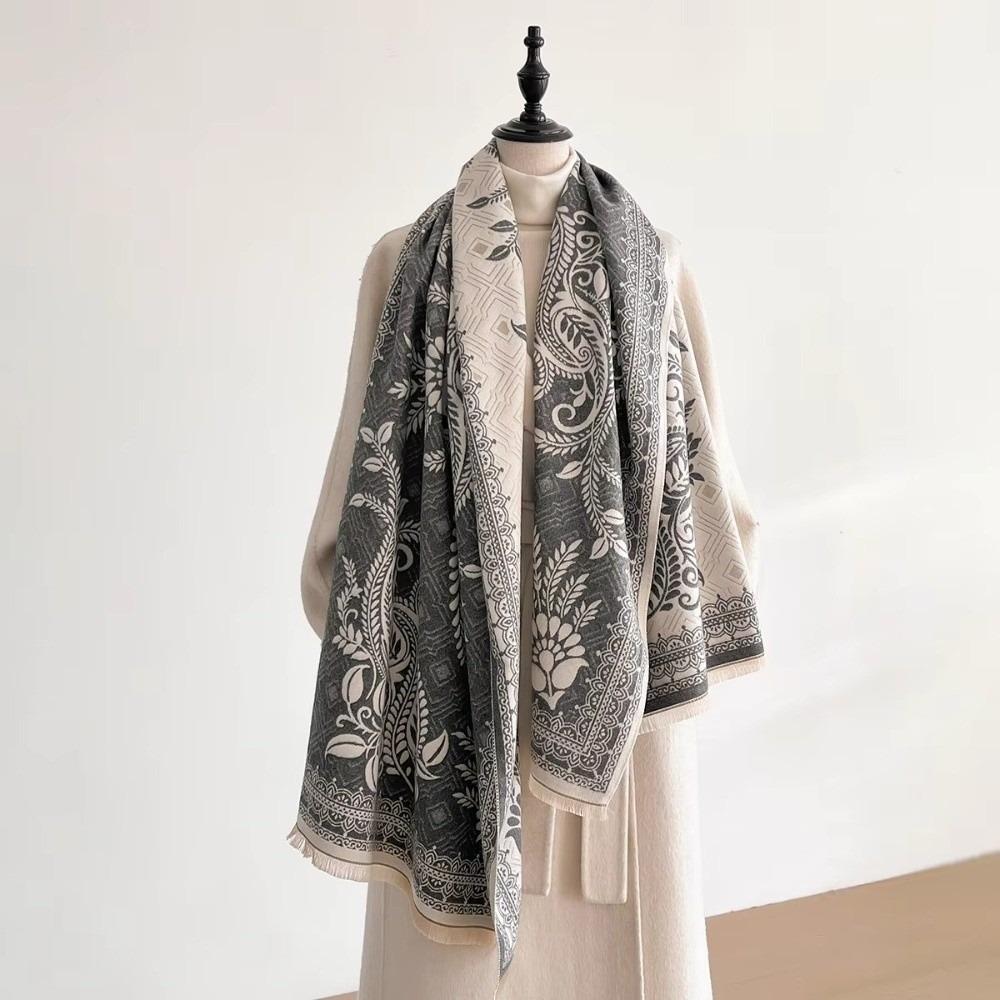 Cozy Versatile Imitation Cashmere Scarf Windproof Luxury Poncho Scarves Thick Elegant Female Shawl Winter Season