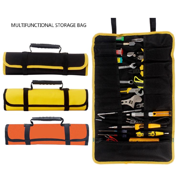 Multi Pockets Tool Tote Bag Electrician Tool Roll Organizer Durable Folding Bag