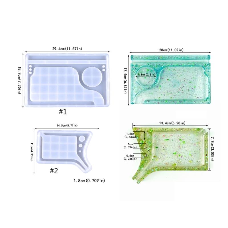 Epoxy Resin Mold with Disc Makeup Reel Cosmetic Silicone Mold Storage Tray Resin Mold for Diy Decorative Jewelry Tools