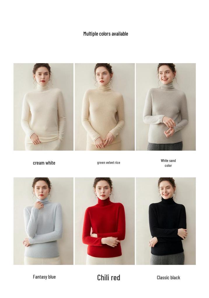 Women's Cashmere Sweater: Autumn/Winter Simple Versatile Pullover Base Layer