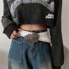 Leather Love Printing Rivet Design Belt Waist Chain Exquisite Fashion Versatile Necklace Light Luxury High-end Waist Accessories Women