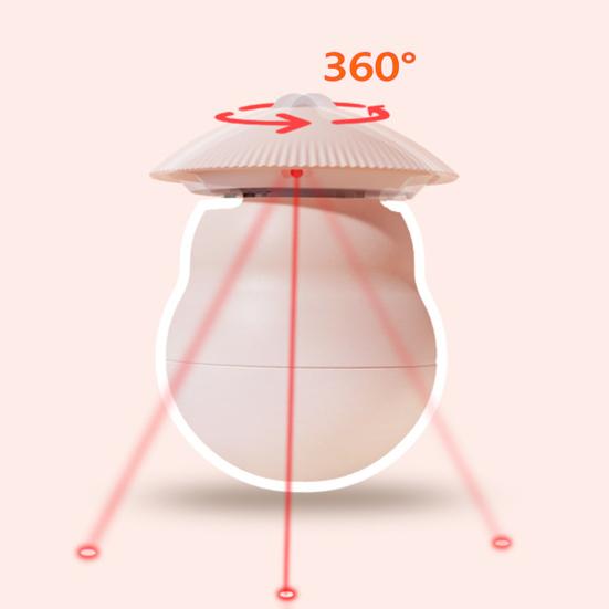 Automatic Rotating Cat Teaser Red Beam Cat Chasing Toy Auto-Sensing Interactive Rocking Cat Toy for Indoor Cats to Exercise And Relieve Boredom
