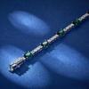 Luxury 17CM Green Oval White Round Sliver Plated Bracelet Custom Fashion Jewelry Bracelets