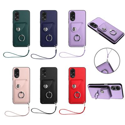 Ring Hand Strap Flip Card Holder Stand Leather Phone Case for Oppo A79,A17,A38,A18,A58 4G,A78 4G,Oppo K11x,Reno10 Pro,Reno10,Reno11,Reno11 Pro,