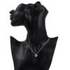 925 Silver Square AAA Zircon Pendant Necklace for Women 18 Inch Birthday Wedding Gift
