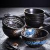 Japanese Tableware Rice Bowl Barbecue Table Round Bowl Household Eating Bowl Homestay Retro Rice Bowl One Person Food
