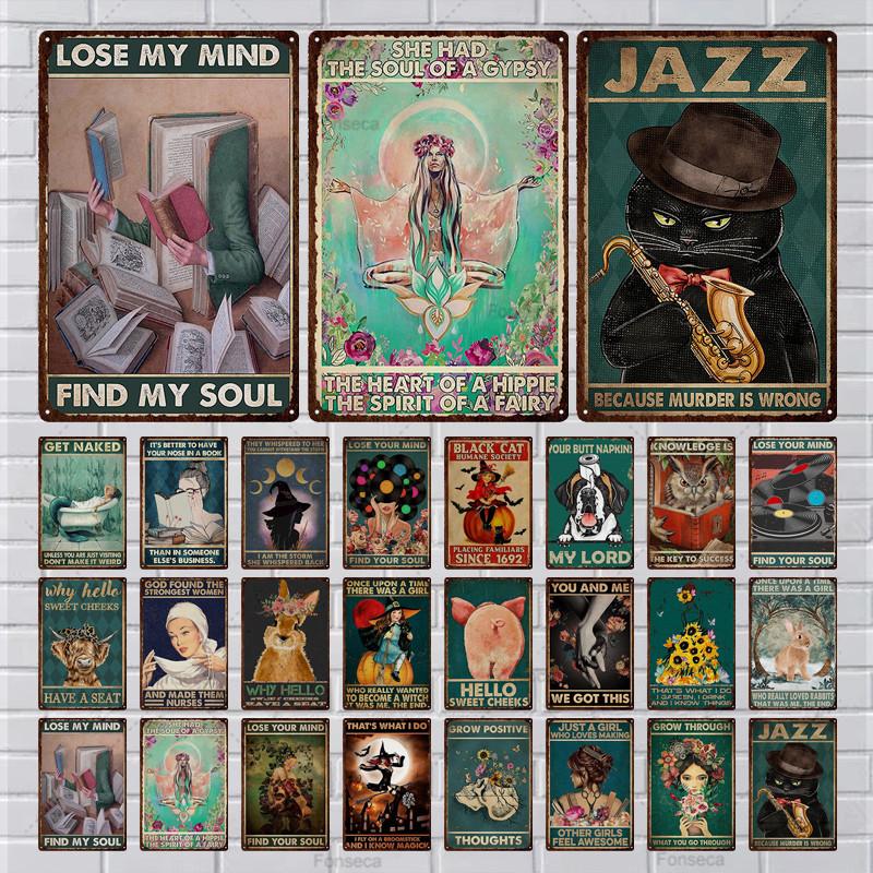 Figure Landscape Green Background Metal Sign Retro Tin Sign Metal Retro Wall Decoration Bar Bar Club Metal Poster Decoration