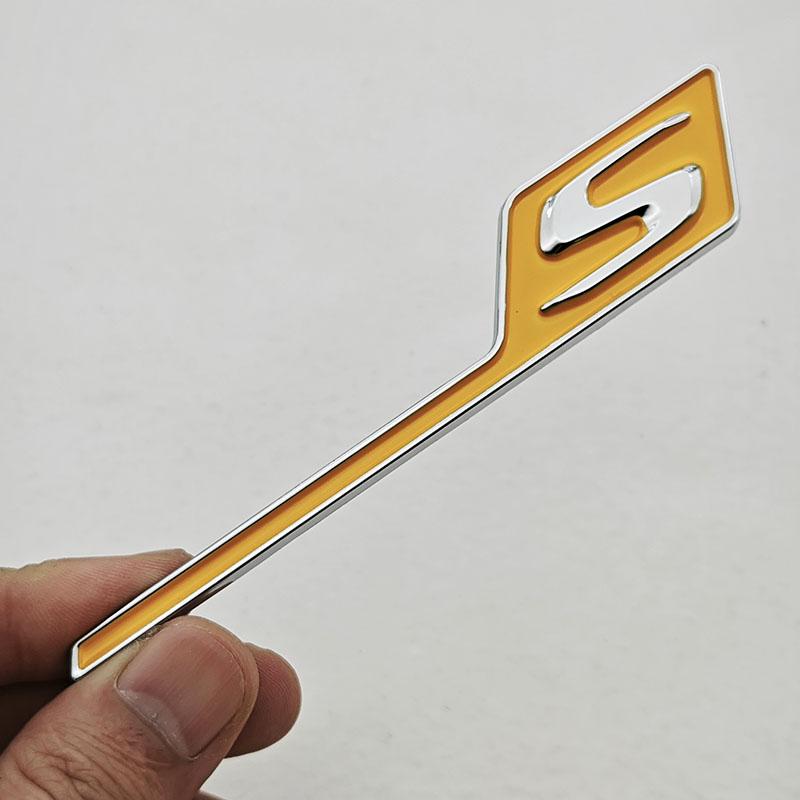 NEW 3D ABS Chrome Black Yellow S Badge Emblem Car Trunk Sticker For AMG S C63S E63S GLE63S SKAL5 GLS63S GTS CLA45S Exterior Accessorie