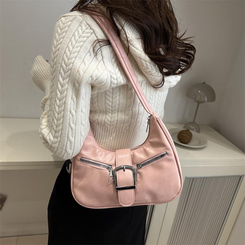 Stylish Retro French Design Underarm Bag For Winter With Soft Pu Material And Multiple Colors