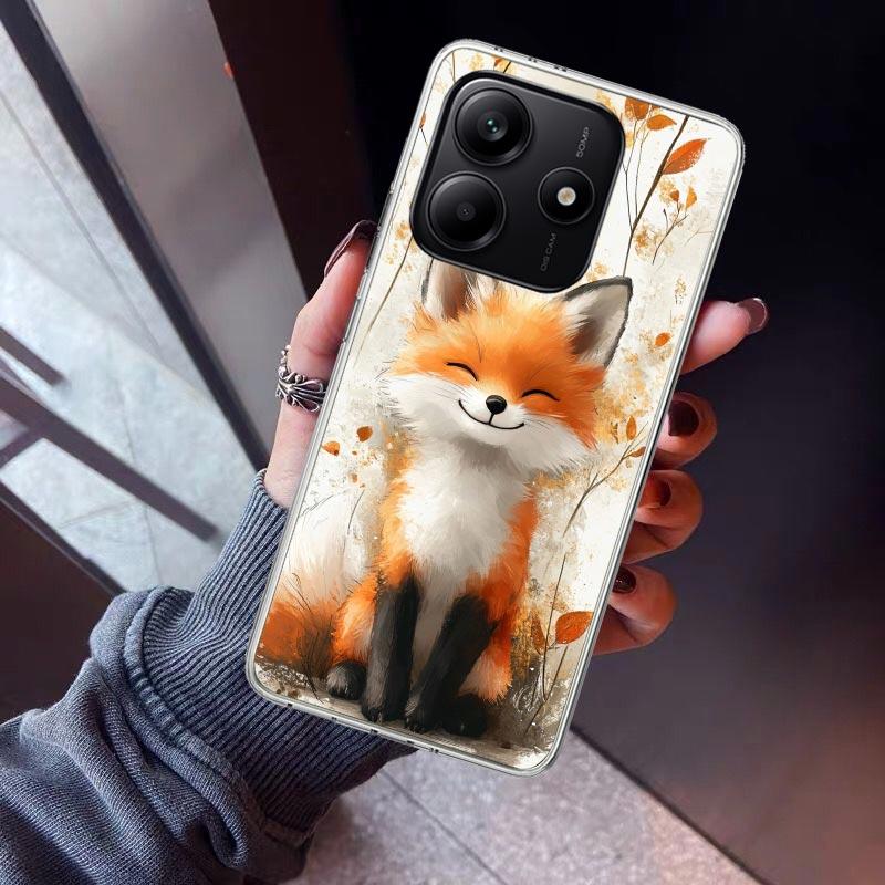Animal Fox Phone Case For Xiaomi Redmi Note 15 14 14S 13 12S 12 Pro Plus 11S 11 10S 10 4G Cover 11E 11T 5G Print Fundas Redmi No