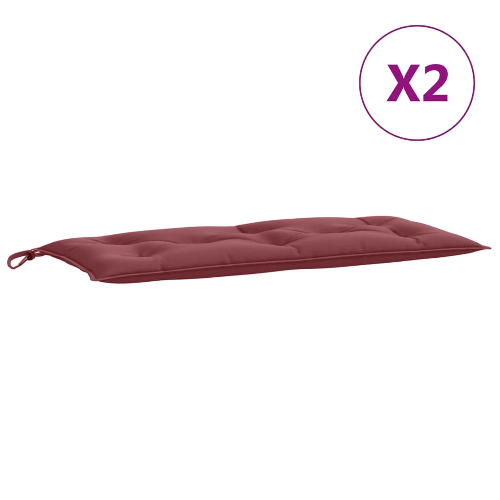 Vidaxl Poduszki Na Ławkę Ogrodową, 2 Szt., Bordowy Melanż, 100X50X7 Cm