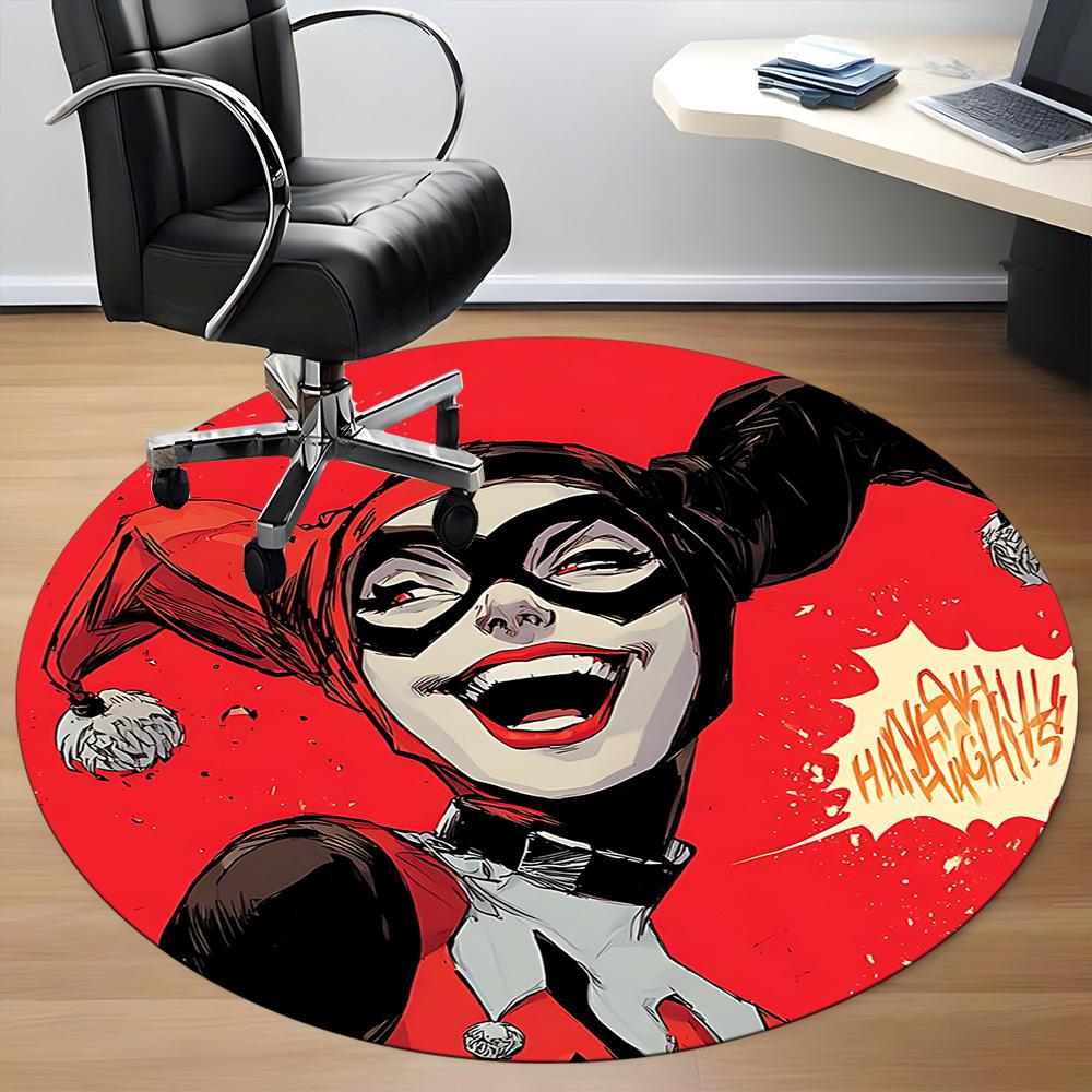 1pc Harley Quinn Joker Office Round Area Rug, Under Office Chairs Bedroom Living Room Home Decor, Room Deco, Available in Various Sizes