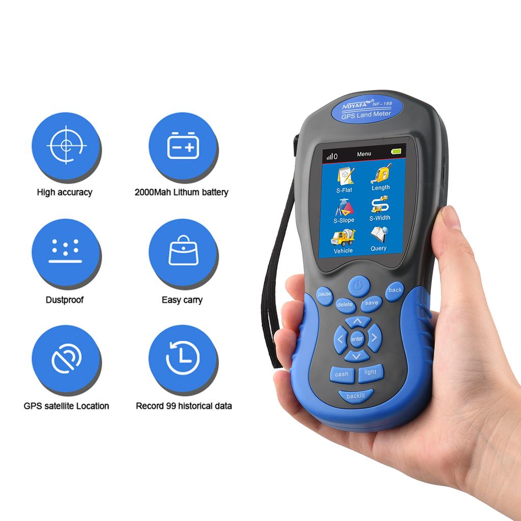 NOYAFA NF 198 GPS Land Meter Handheld Digital LCD Farmland Area Length Height Pressure Satellite Measuring Device,