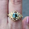 Luxury Ins Electroplated Gold Niche Women's Ring Green Zircon Ring Light Luxury High-end Index Finger Ring