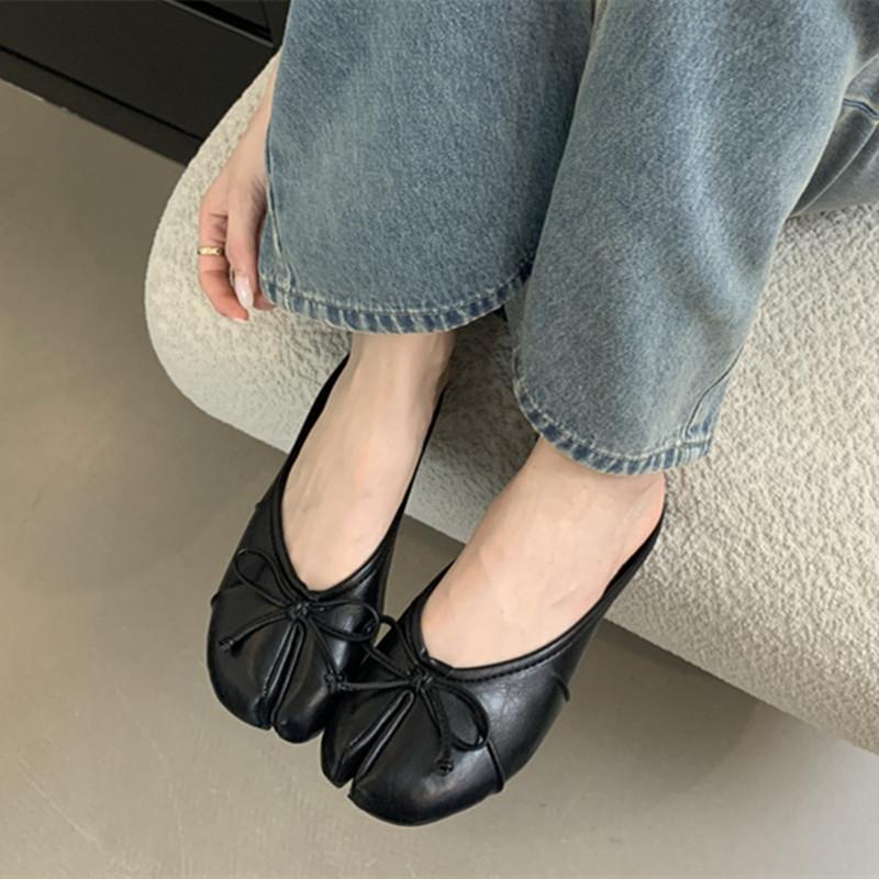 Fashion Bailamos Women Slippers Tabi Ninja Shoes Woman Microfiber Leather Comfy Slides Split Toe Flats Soft Bottom Loafers 2024 New Fash