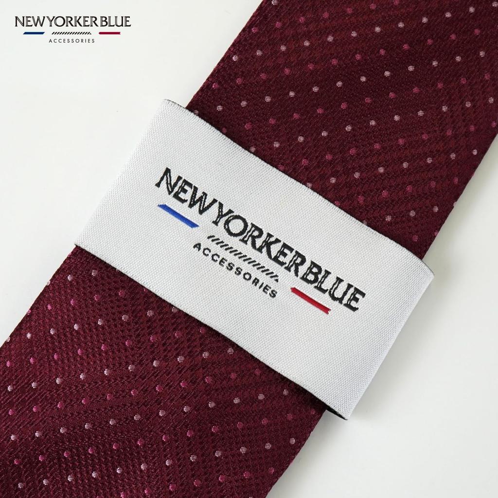 [New Yorker Blue] Polka Dot Tie NB922516 Red, One Size Fits All, Business Suit Style, Gift