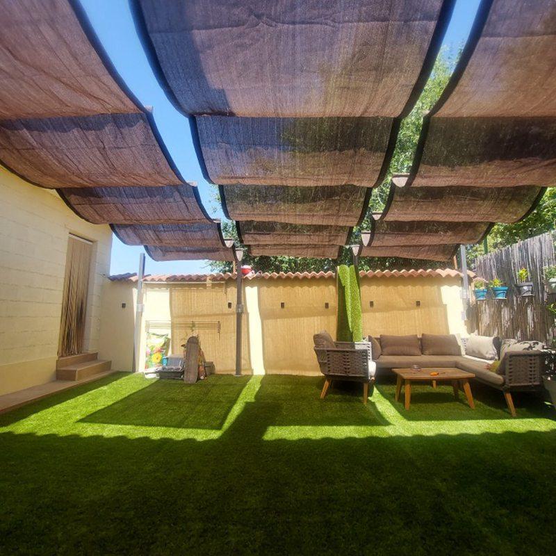 Width 1m Retractable HDPE Telescopic Wave Sunshade Sail Balcony Waterproof Polyester Fabric Pergola Awning  With 15mm Steel Pipe