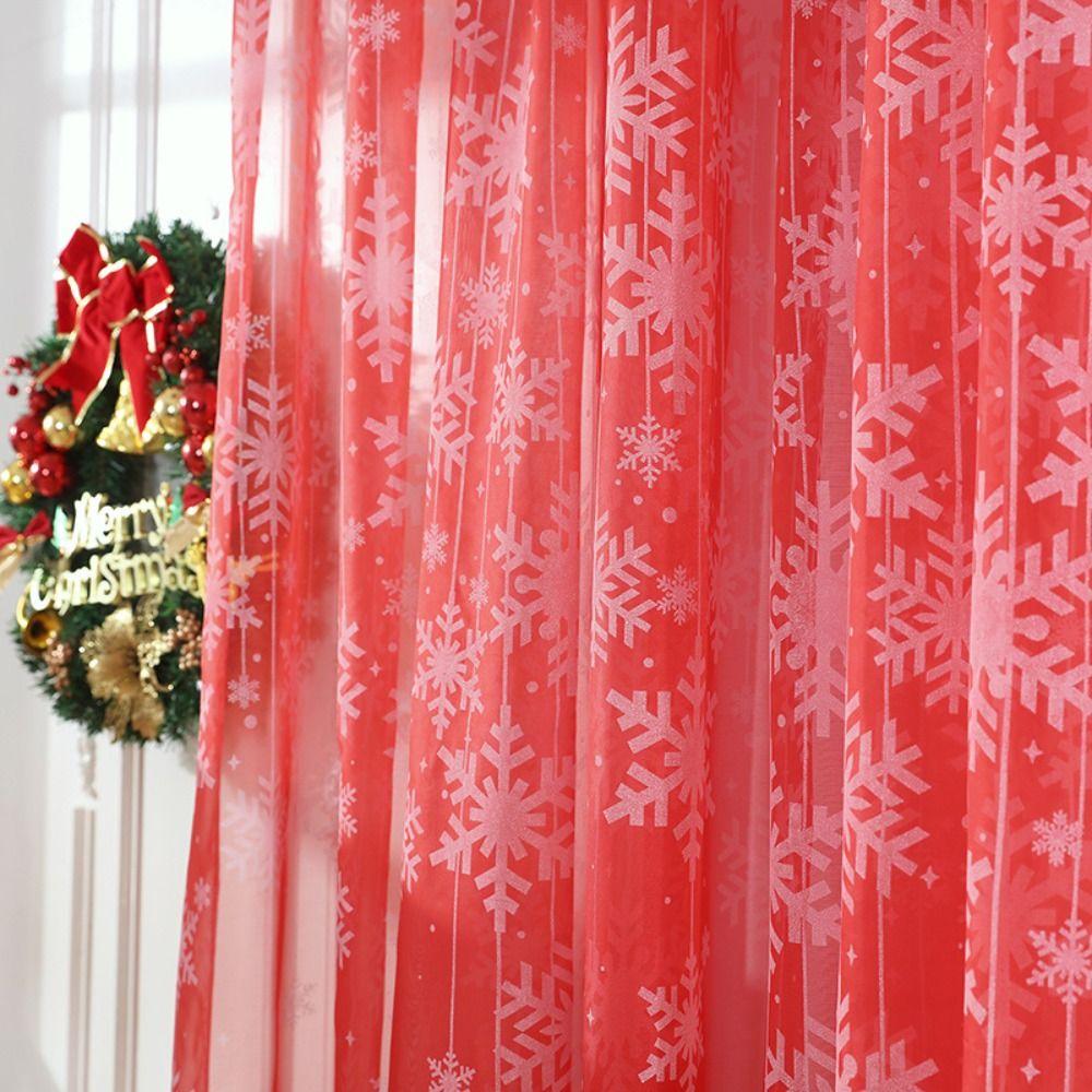 Translucent Snowflake Sheer Curtains Romantic Transparent Curtain Tulle Curtain Living Room