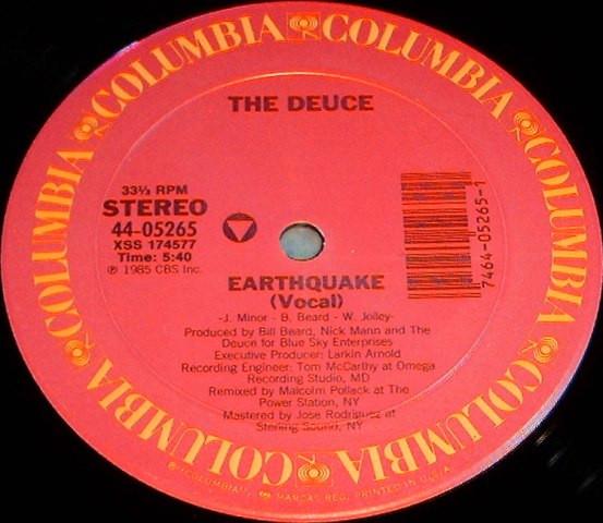

12-дюймовая пластинка DEUCE - Earthquake 4405265 Columbia 1985 США Соул/Фанк Б/У