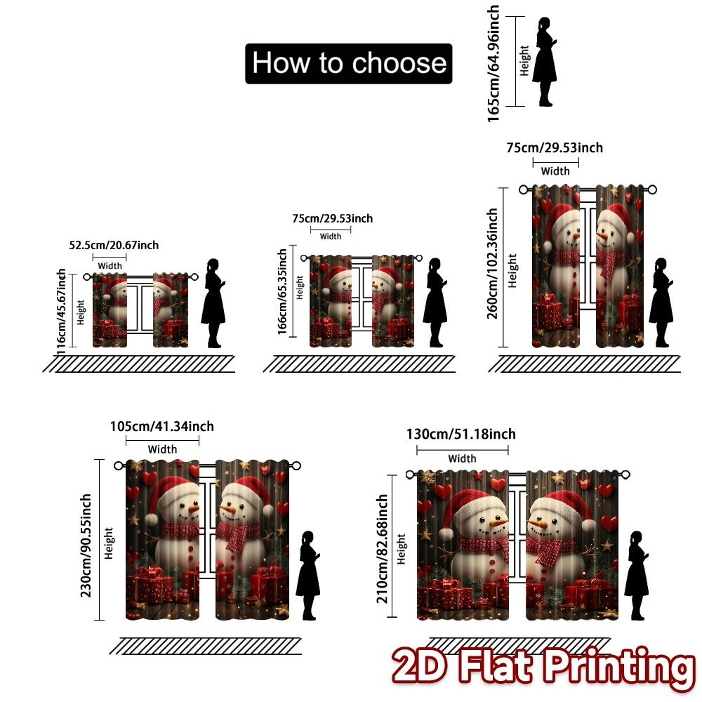 2 Stück, Vorhänge Niedliche Schneemänner Weihnachtsgeschenke_c (2) Muster Moderne Vorhänge Vielseitige Stoffvorhänge Dekorationen für Zuhause