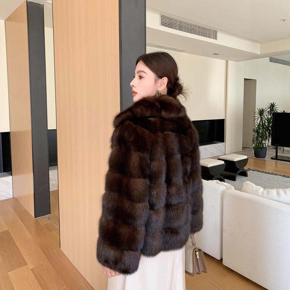 Environmentally friendly fur coat female Russian farmer imitation sable suit collar new fashion light luxury sable coat
