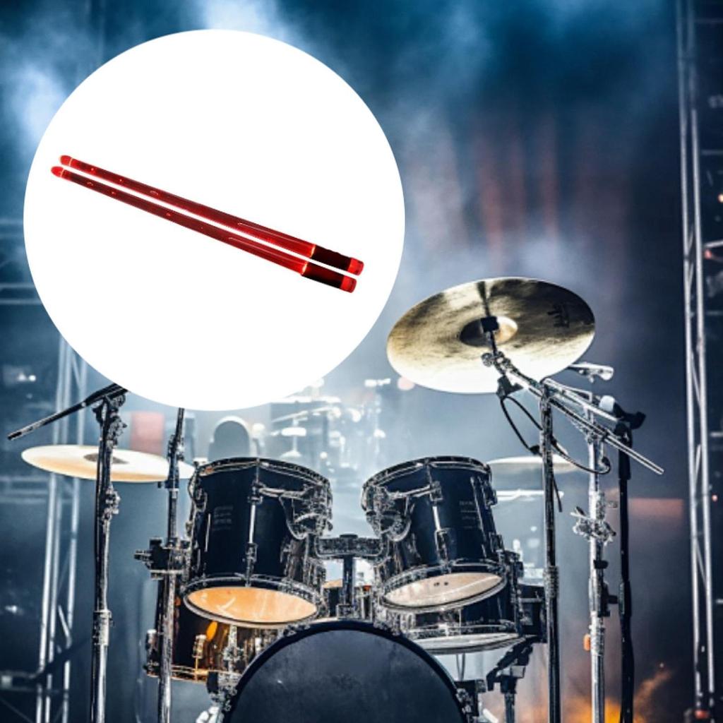 2 Pieces Lights Up Drum Sticks Glow Tip Drumsticks Lightweight Cool Percussion