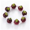 Colorful Fruit Beaded Stretch Bracelet with 3D Strawberry Orange Charms for Women