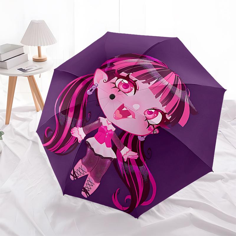 

Pink Gothic Lolita Rain Umbrella - Automatic Opening & Closing, Foldable Design, 8-Rib Iron Frame, Outdoor Use, Festival Gift for Fans and T