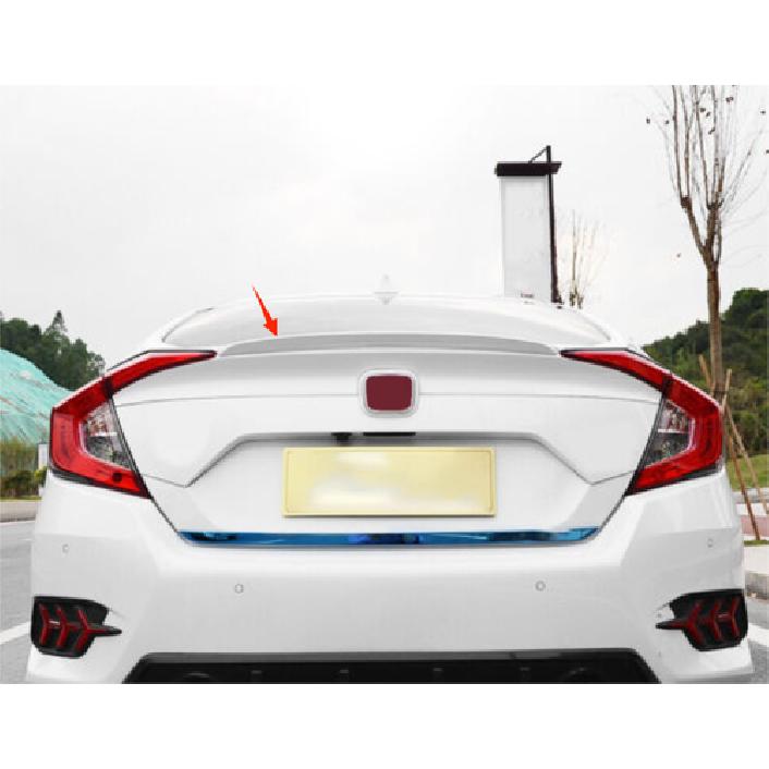 Pearl White Rear Trunk Spoiler Wing Small For 2016- Honda Civic Sedan 4DR