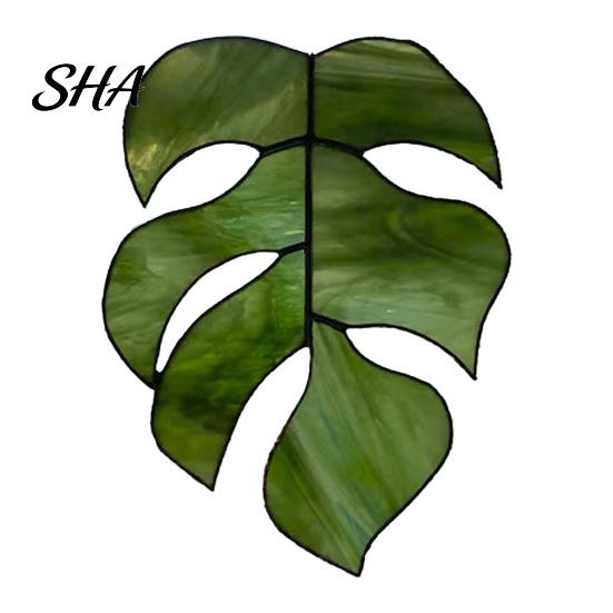 Transparent Acrylic Leaf Hanging Pendant, Waterproof Sunproof Window Hanging, Decorative Four-leaf Clover Pendant Ornament with Colorful Light Effects