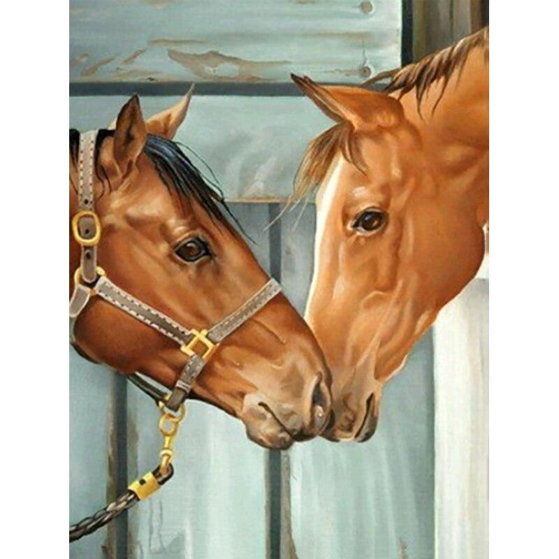New 5D DIY Diamond Painting Horse Diamond Embroidery Animal Cross Stitch Full Round Drill Crafts Home Decor Manual Gift