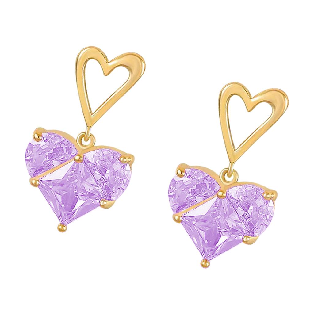 Modische Zirkon-Herzohrringe Gefertigt aus robusten Legierungsmaterialien für alltägliche elegante und einzigartige Styles Tragen