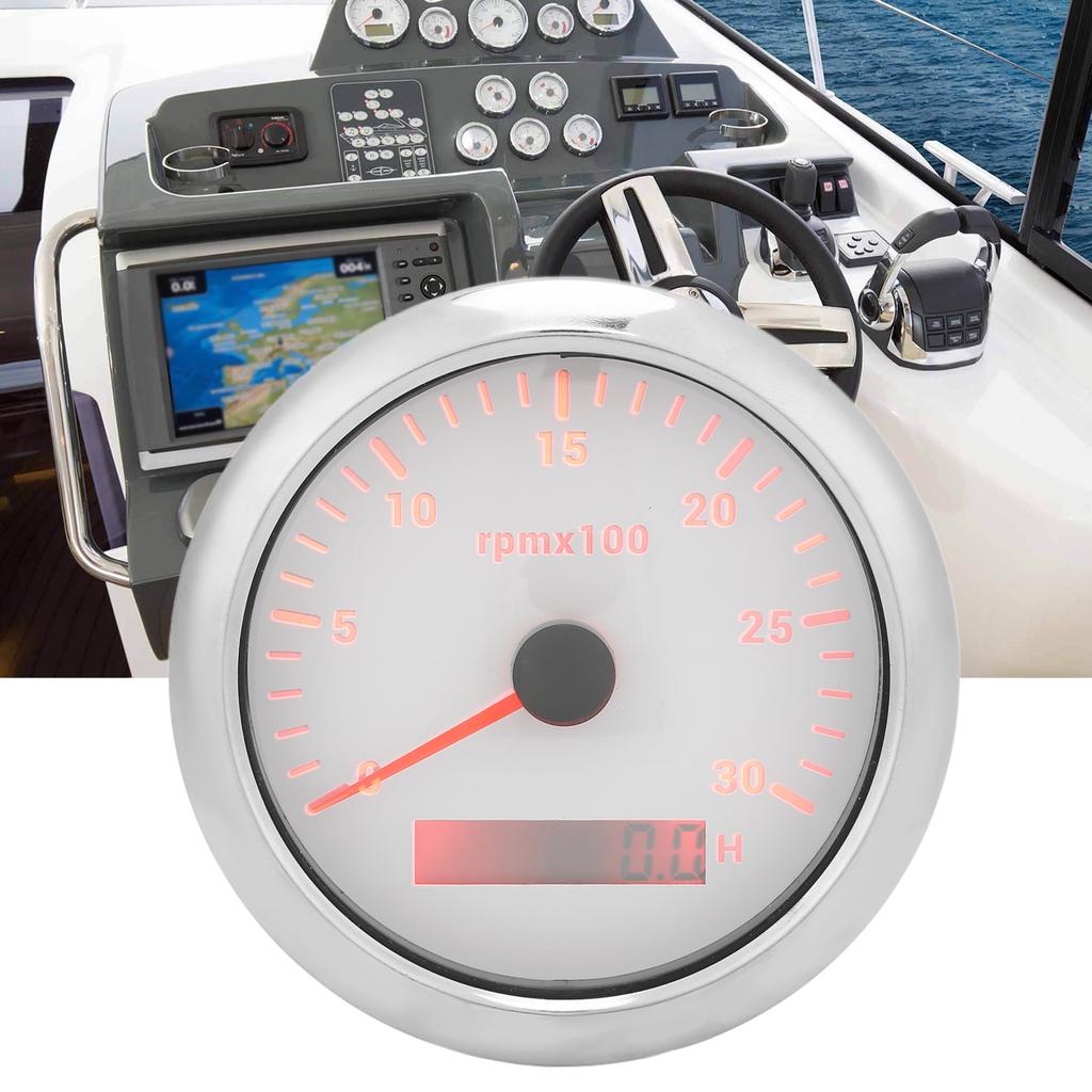 85mm Pointer Tachometer 03000rpm   7 Color Backlight for Car Boat Engine Generator 932V