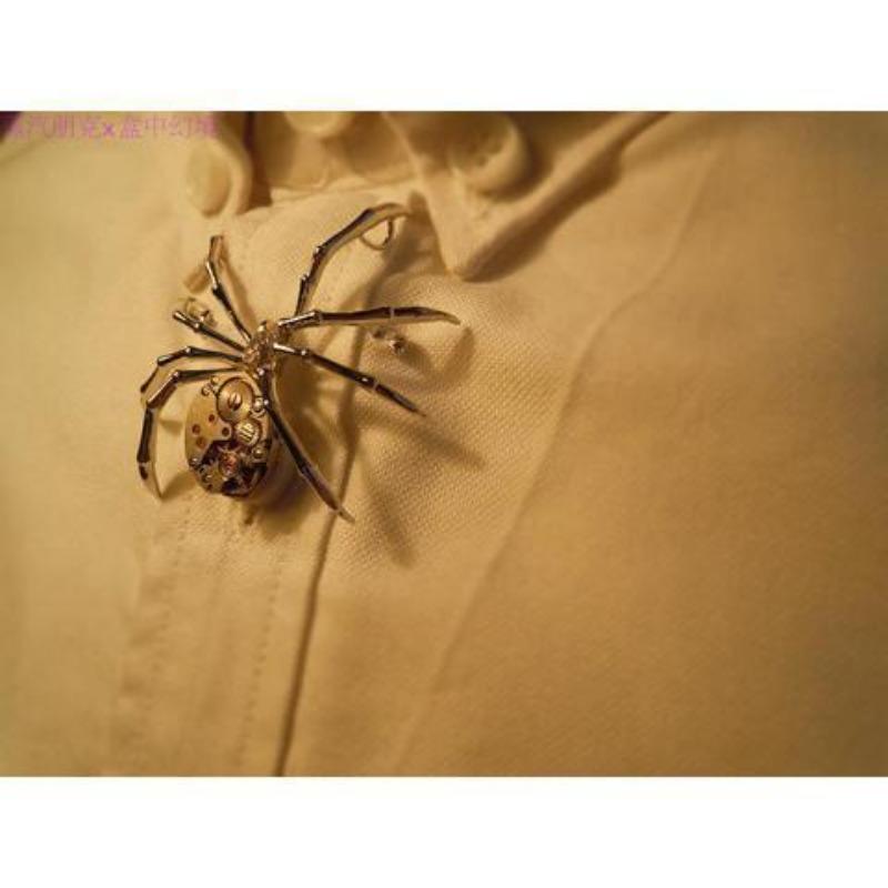 Steampunk, Roți dințate, Insecte, Broșe Pini Păianjen Argintiu