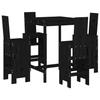 VidaXL Garden Bar Set 5 Pcs Black Solid Pine Wood, Pub Set, Patio Bar Set, Table Set 3157773