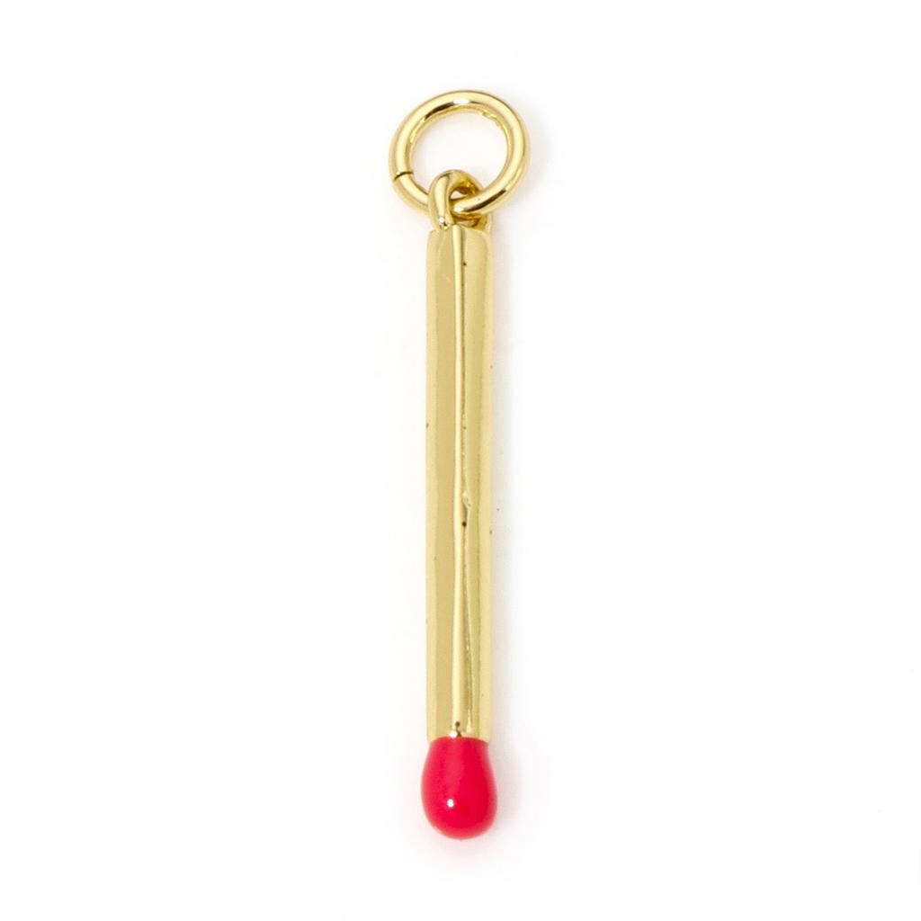 2 Piece Brass Charms 18K Real Gold Plated Multicolor Enamel Match 3D Pendants For DIY Necklace Making Findings 27mm x 2mm