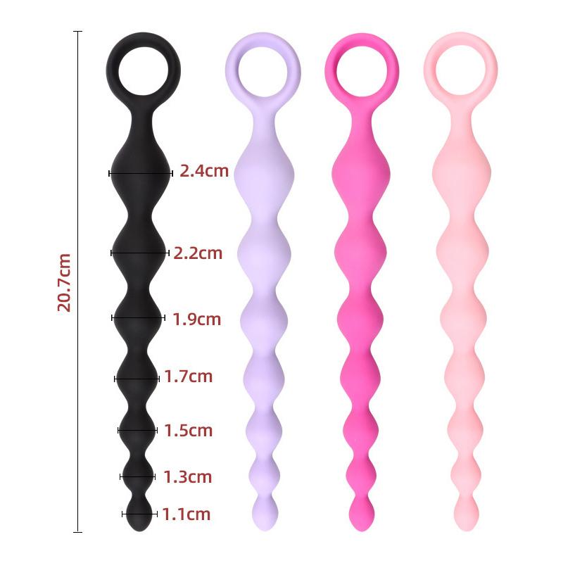 Beads Soft Anal Plug 7 Balls Silicone G-Spot Stimulating Butt Plugs Anal Stimulation Pull Bead Dildo Deep Anal Sex Toy