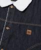 Trillion Leather Patch Sherpa Denim Jacket_Indigo