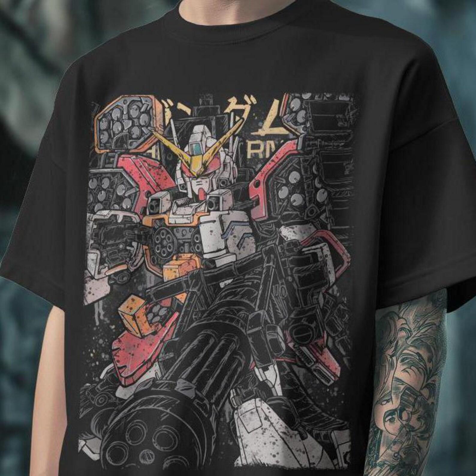 Gundam Graphic Tee: 90s Anime Robot Shirt 4XL