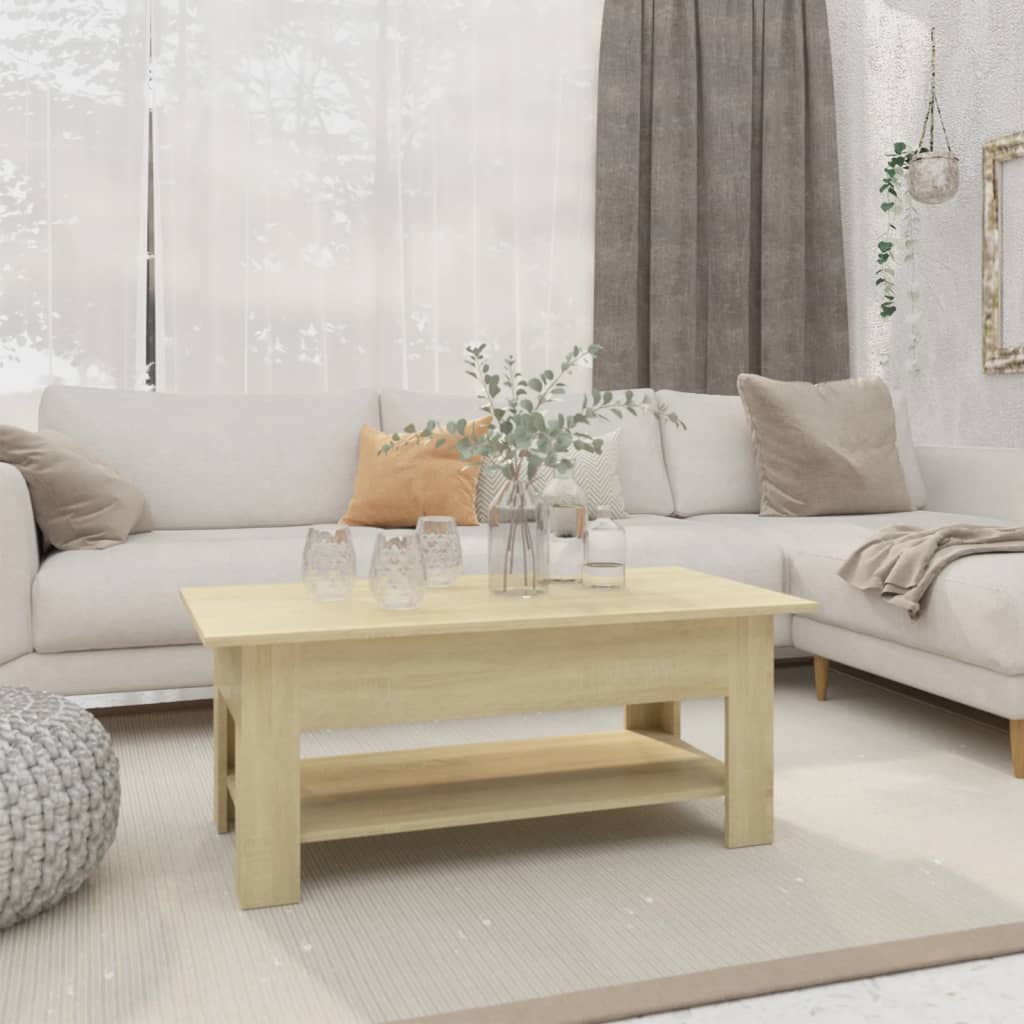 Coffee Table Sonoma Oak 102x55x42 cm Particleboard