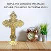 Exquisites Metal Tabletop Crucifix Figurine Unique Stylish Designs Enhances Living Space Enthusiasts Collection