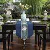 New Chinese Waterproof Hanging Ear Table Flag Tablecloth Zhonggu Wind Tea Ceremony Zen Tea Party Tea Table Fabric Long
