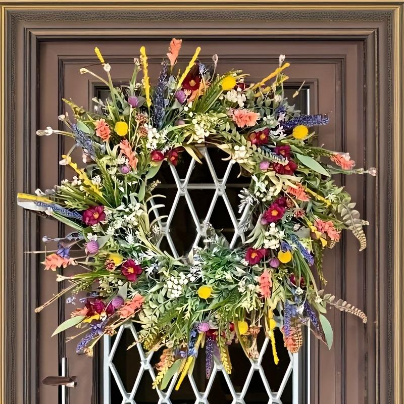 1pc artificial spring and summer wreath, suitable for front door decoration, seasonal home decoration