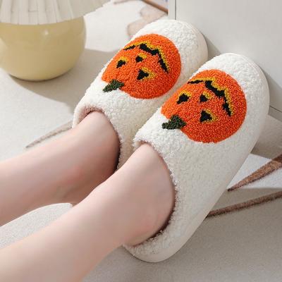 Halloween Pompoen Cartoon Warme Winter Katoenen Pantoffels voor Koppels Binnen Katoenen Pantoffels
